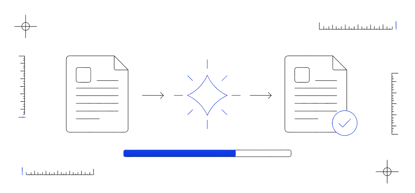 Diagrama del flujo: documento, procesamiento con IA y documento verificado